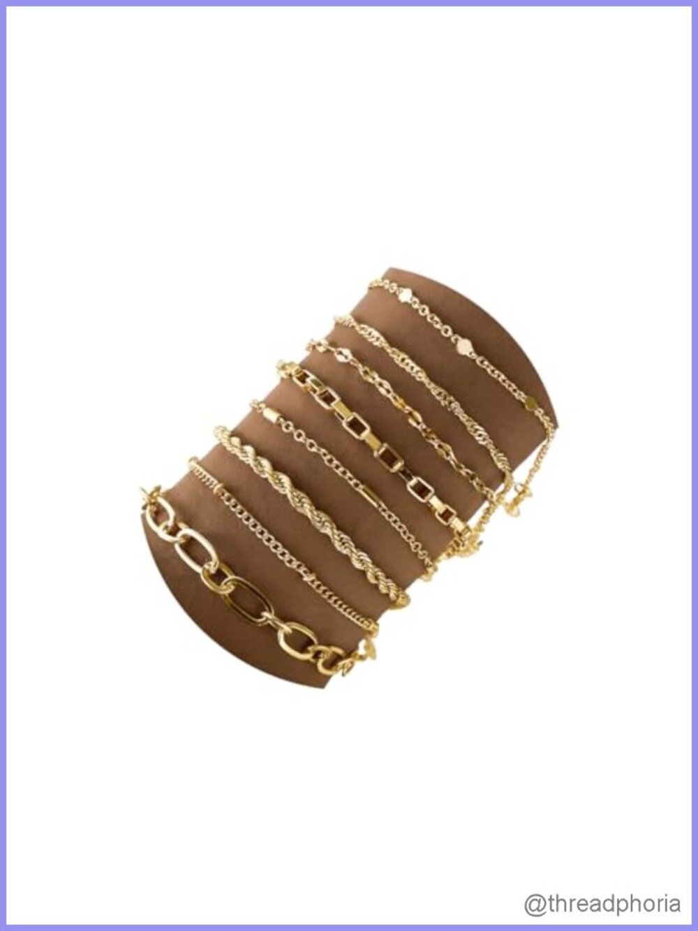 14K Gold Plated Dainty Link Chain Bracelet Set for Women, Hypoallergenic